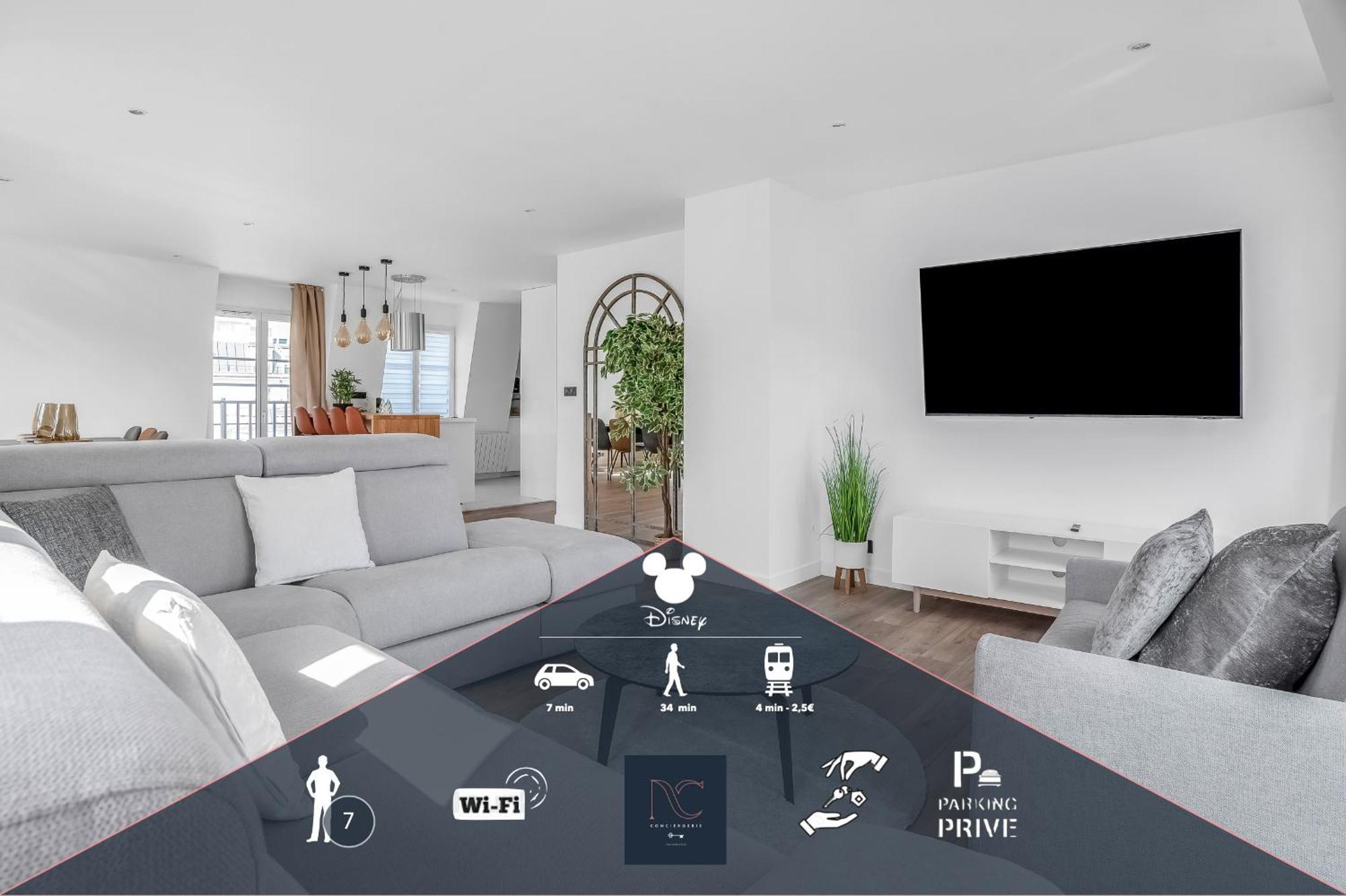 Disneyland-Paris 7 Pers, Netflix, Wifi, 2 Parking Chessy  Exteriör bild